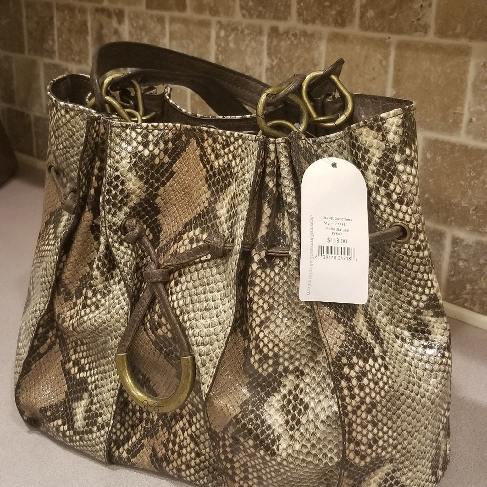 NWT Jessica Simpson Python Snakeskin Bag